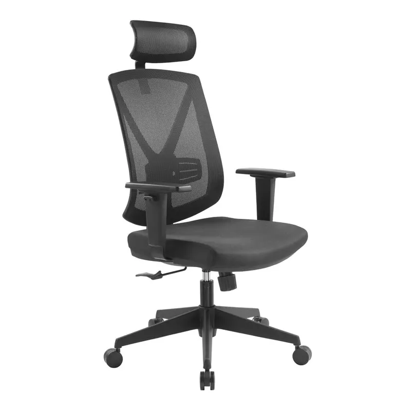 Black Mesh Ergonomic Office Chair With Headrest 1