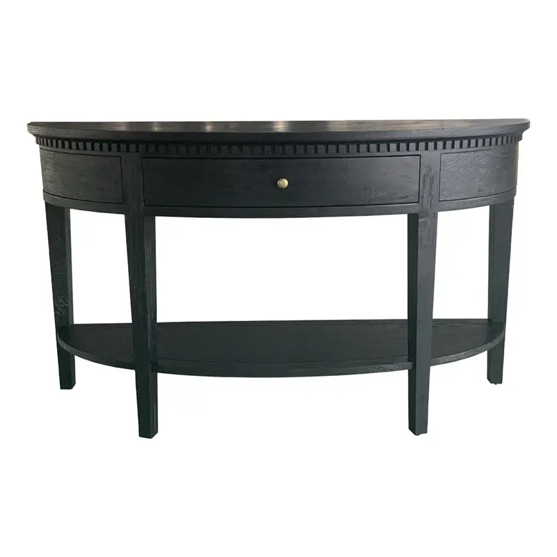 Black Oak Curved Console – Breton Collection 1