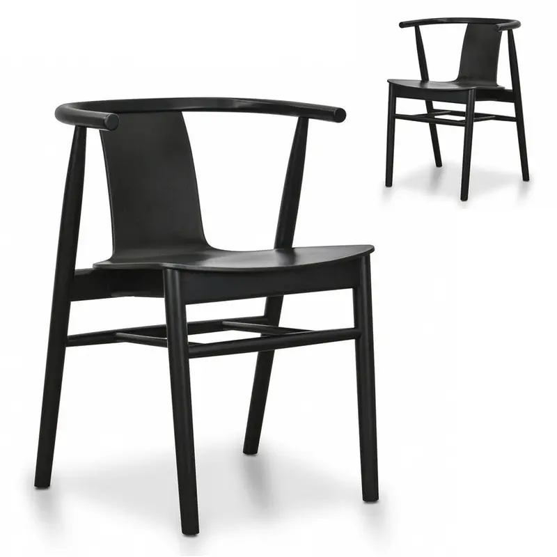 Black Shell Dining Chair With Black Seat – Set Of 2 1