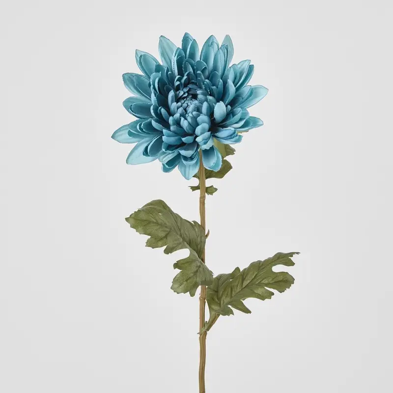 Blue Mum Stem – 69Cm Premium Faux Chrysanthemum 1