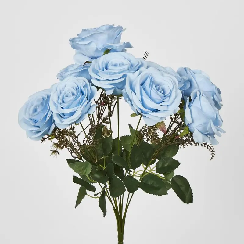 Blue Rose Bouquet – Set Of 9 Realistic Stems 1