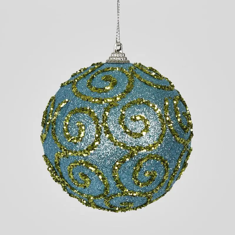 Blue Swirled Glass Baubles – Set Of 6 Christmas Ornaments 1