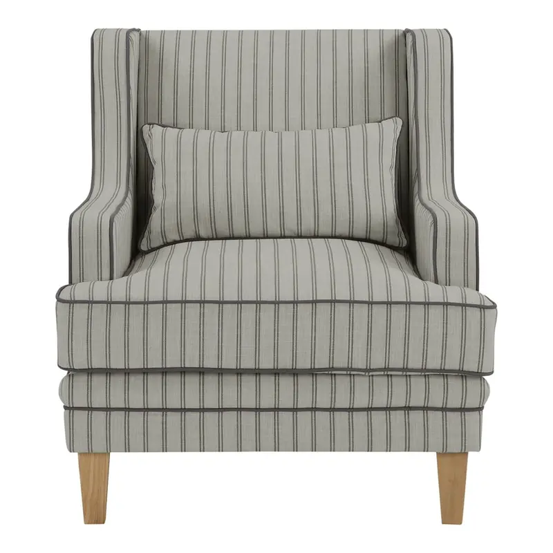 Bondi Navy Blue Pinstripe Hamptons Armchair 1