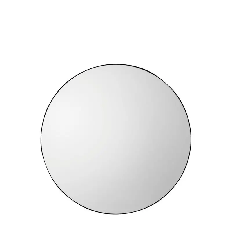 Bowie Matte Black Round Mirror 1