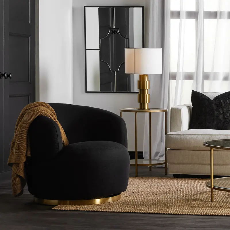 Boyd Framed Wall Mirror With Matte Black Border 1