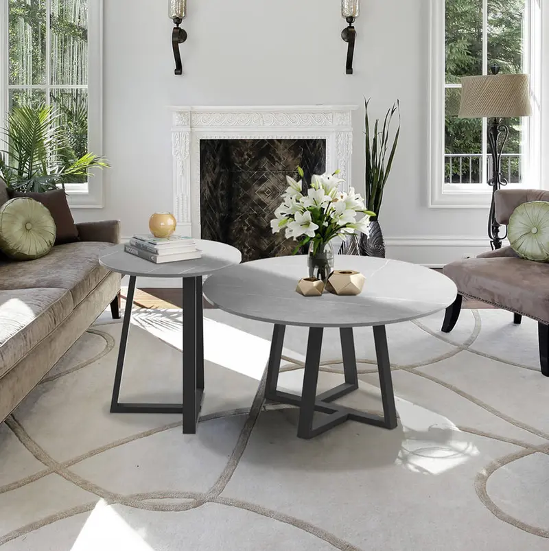 Broadway Two-Tier Stone Coffee Table Set 1