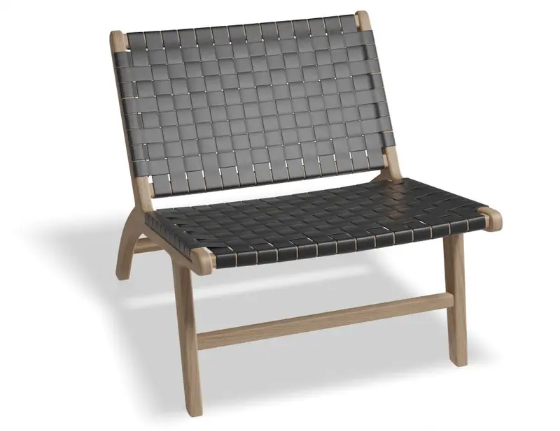 Brooklyn Lounge Chair – Woven Black Seat With Light Natural Frame 1