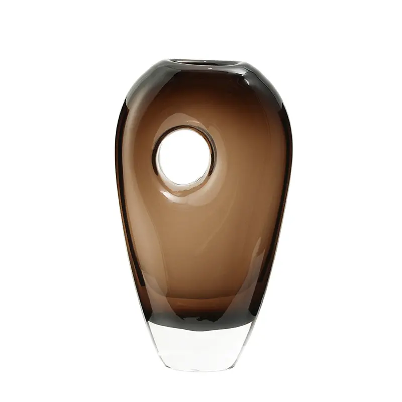 Brown Medium-Hole Ceramic Vase – Style A 1
