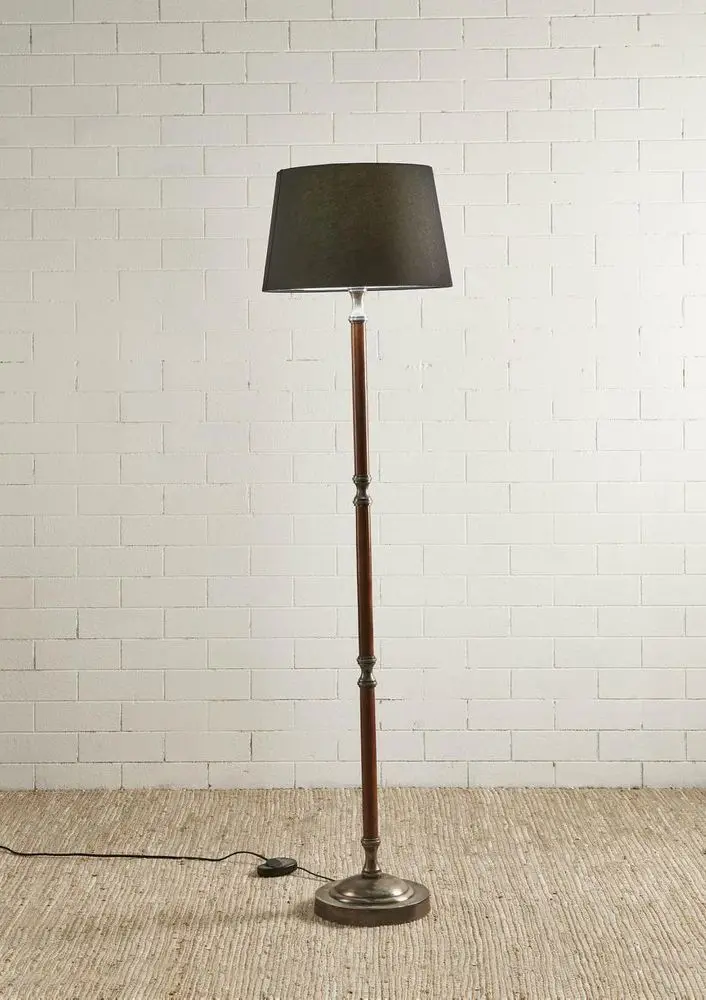 Brunswick Silver Floor Lamp Base – Timber-Style Stand Only 1
