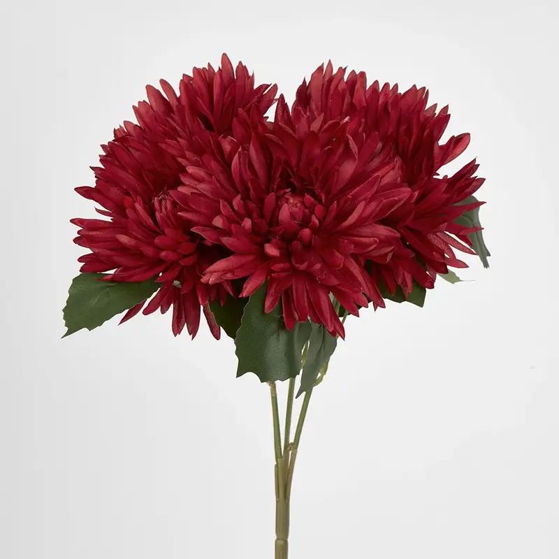 Burgundy Mum Bush – 46Cm Artificial Floral Arrangement 1