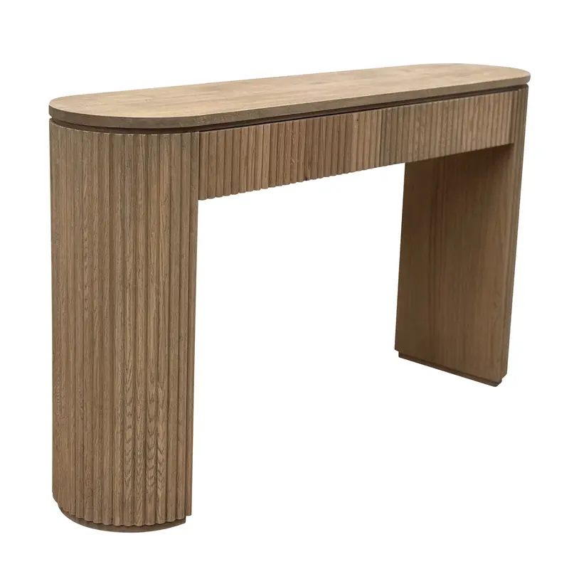 Byron Console Table With Drawers In Weathered Oak 1