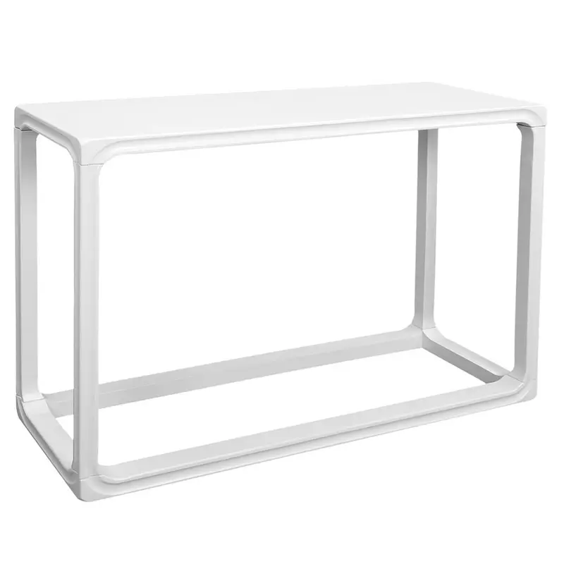 Cadie Slim Console Table In Bright White 1