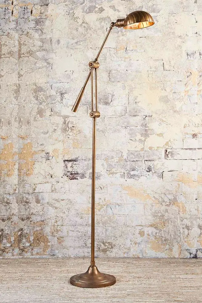 Calais Floor Lamp Featuring Antique Brass Detailing 1