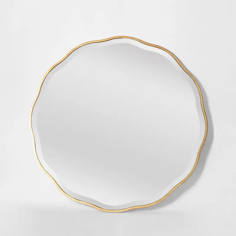 Camille Small Gold Scallop-Edged Wall Mirror 1