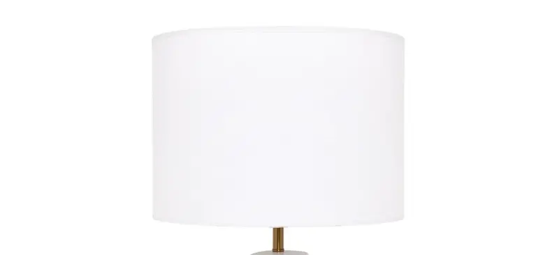 Camille White Drum-Shade Table Lamp 1