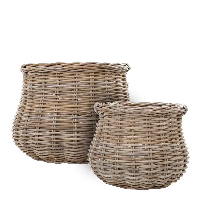 Cancun Woven Seagrass Basket Set – Two-Piece Decorative Storage 1