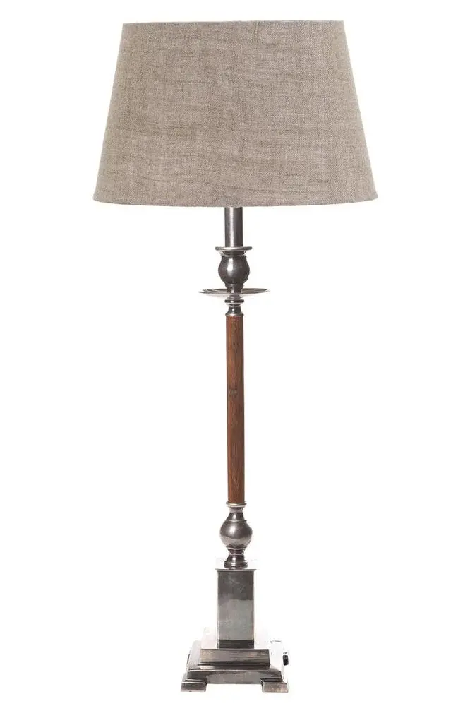 Canterbury Table Lamp Base – Antique Silver & Brown (Base Only) 1