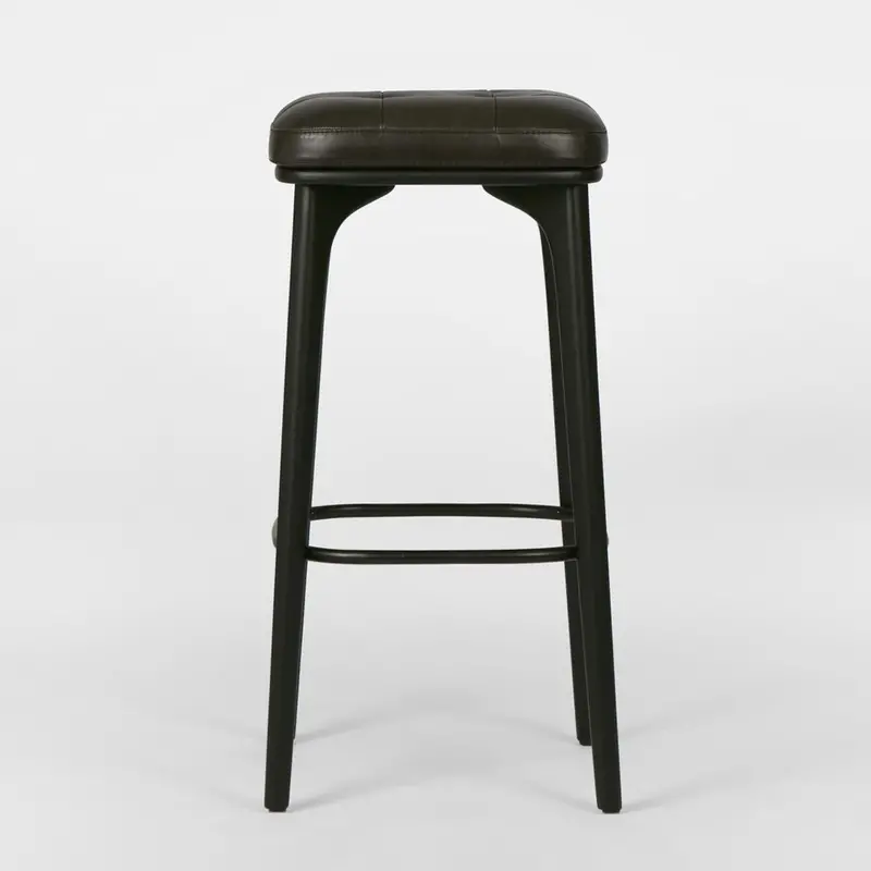 Carlton Black Leather Bar Stool 1