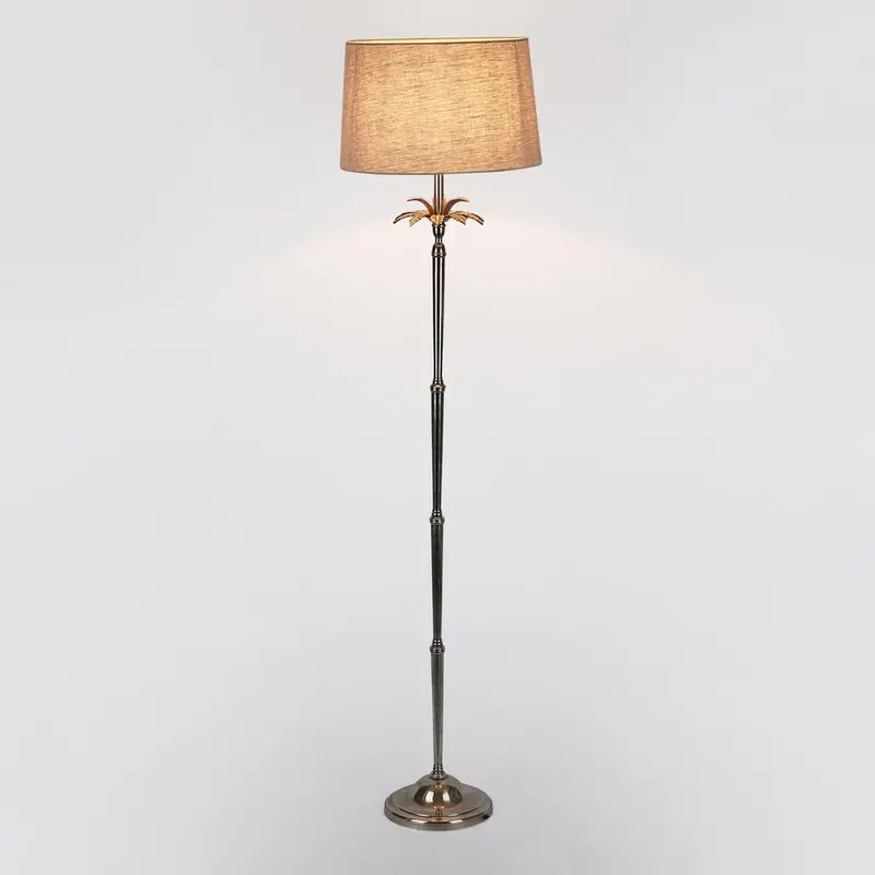 Casablanca Floor Lamp Base – Modern Silver Metal 1