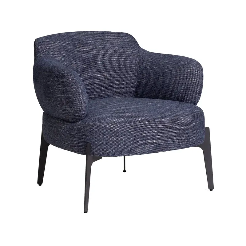 Celadon Blue Linen-Blend Armchair 1