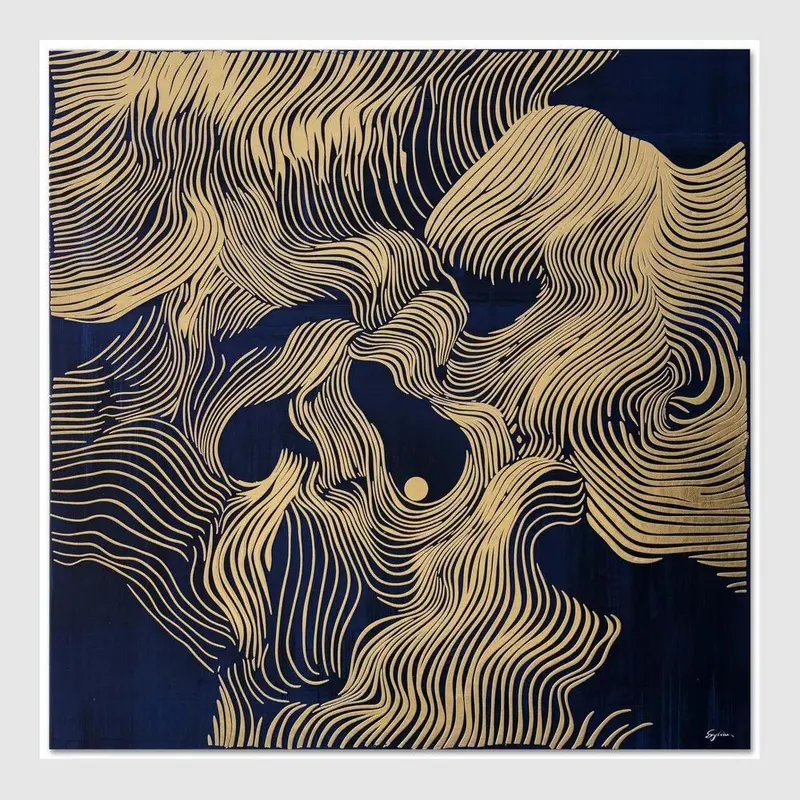 Celestial Currents A Canvas Art – 82.5X82.5Cm Astral-Themed Wall Print 1