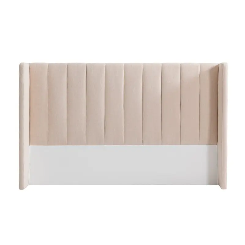 Central Park King-Sized Bedhead In Fawn Linen 1