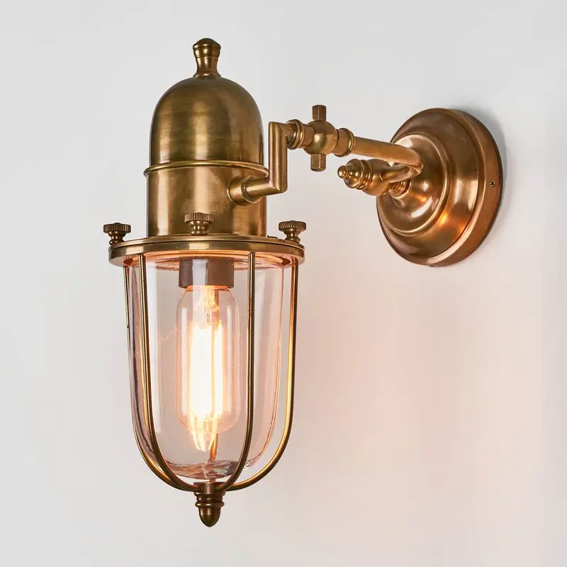 Chapel Antique Brass Outdoor Wall Light Fixture 1