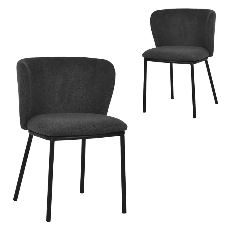 Charcoal Grey Fabric Dining Chairs (2-Pack) 1