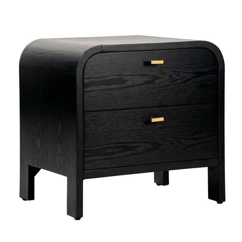 Chisholm Oak Black Bedside Table 1