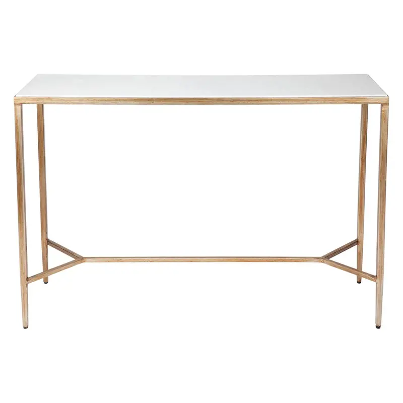 Chloe Stone Console Table In Antique Gold Finish 1