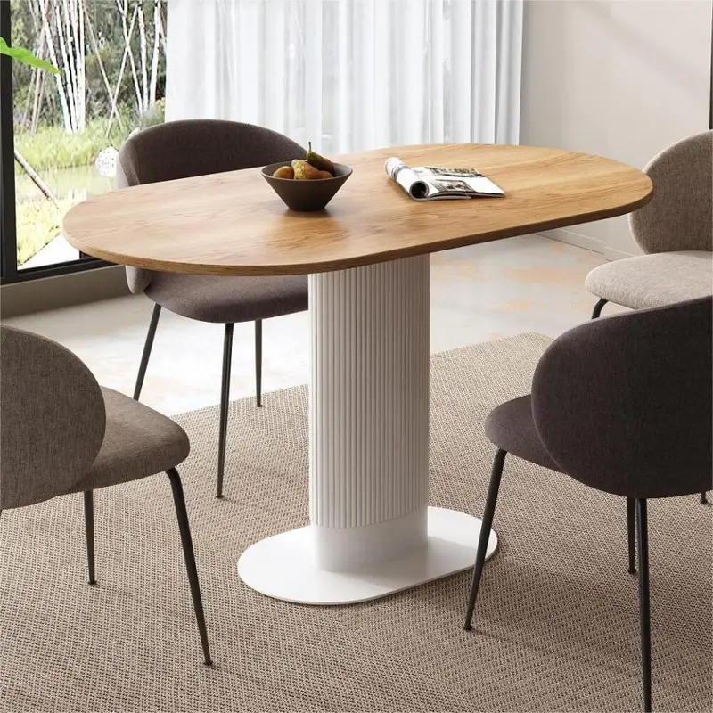 Clara Gather Oval Dining Table – Round-To-Oval Extendable Design 1