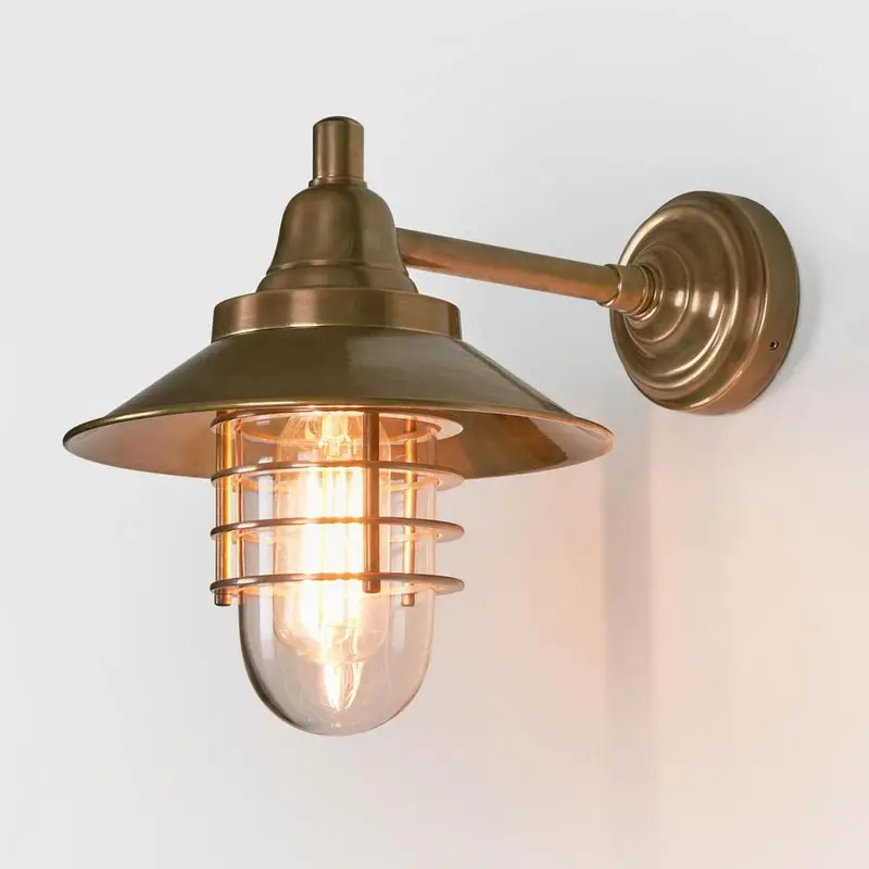 Clark Weather-Resistant Outdoor Wall Light – Antique Brass 1