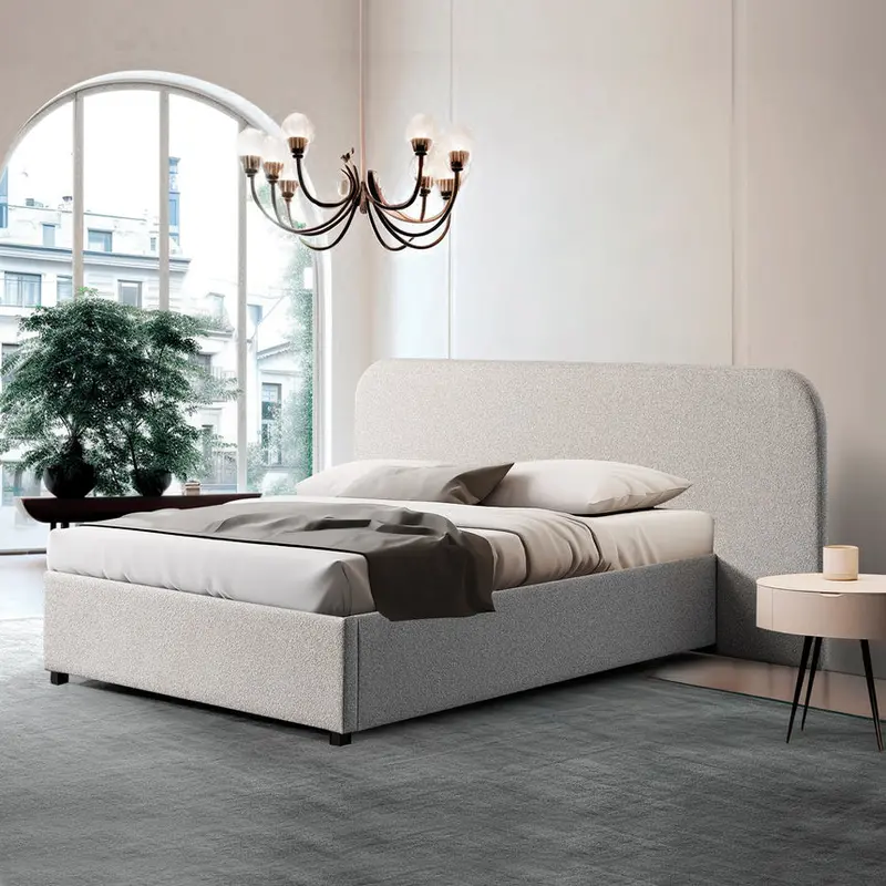 Clay Grey Queen Bed Frame With Hydraulic Lift Storage 1