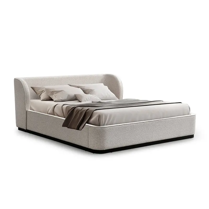 Clay Grey Upholstered King Size Bed Frame 1