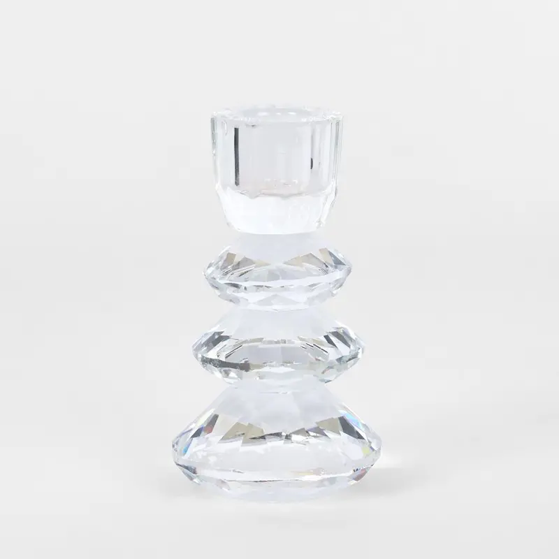 Clear Lustre Cut-Glass Candle Holder 1