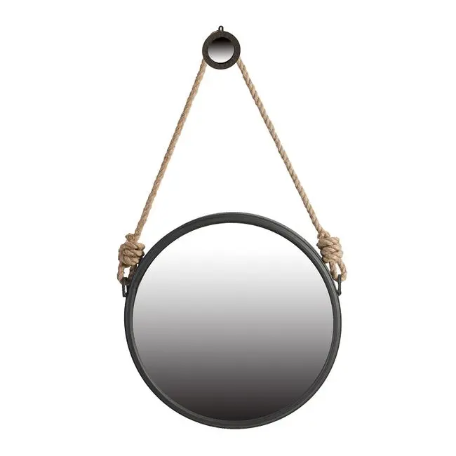 Cleveland Rope-Strap Mottled Glass Wall Mirror 1