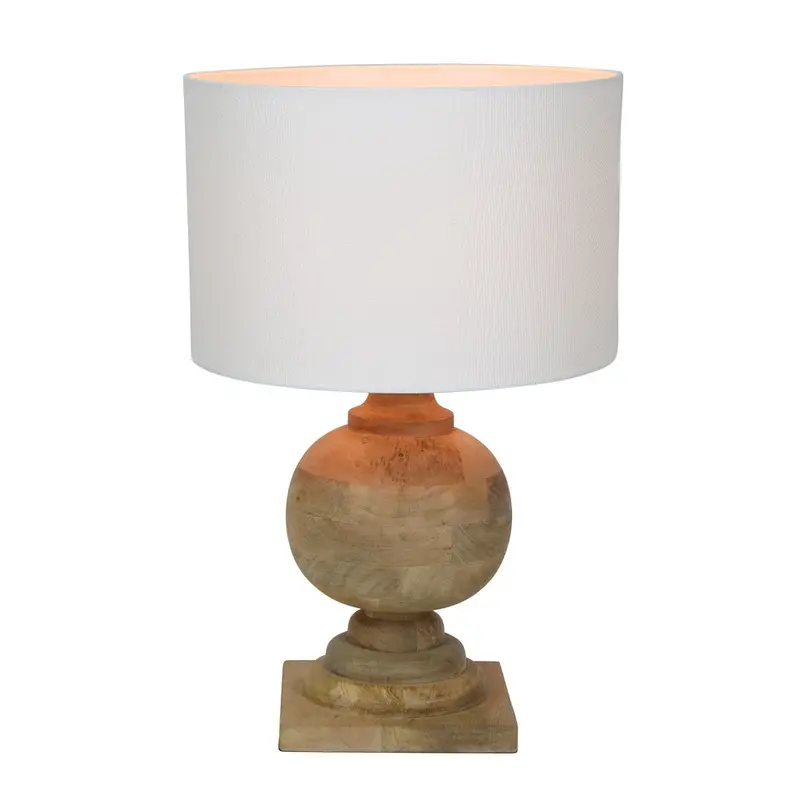 Coach Natural Turned Wood Table Lamp – Ball Balustrade Design 1