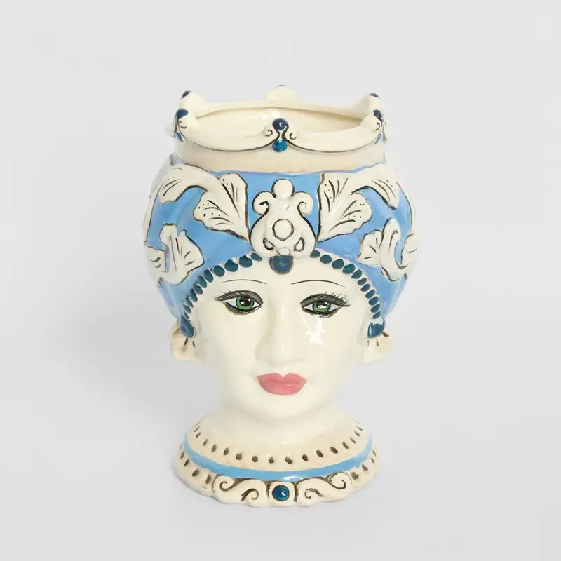 Cobalt Blue Sicilian Moro Queen Ceramic Vase 1