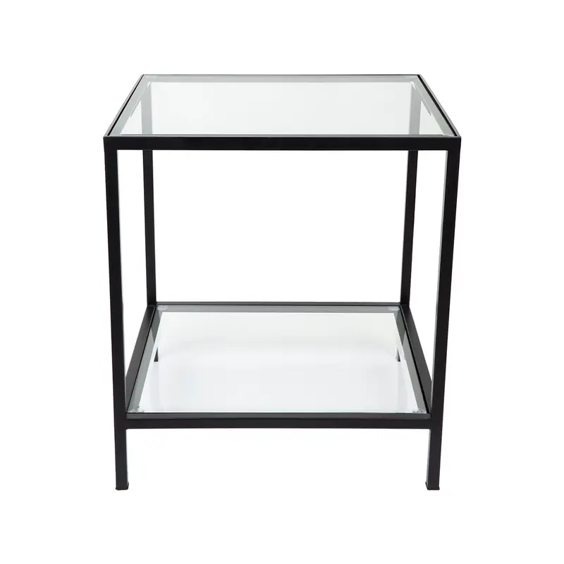 Cocktail Glass Black Square Side Table 1