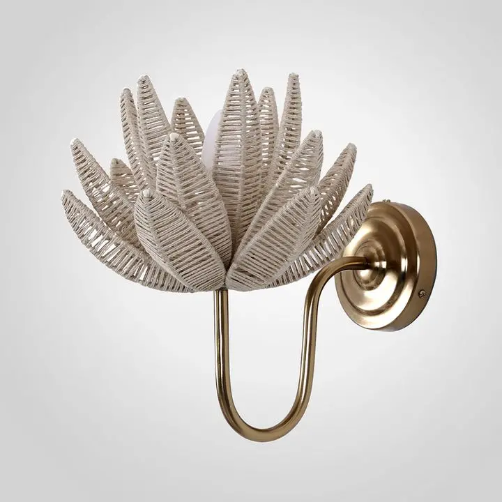 Cogee Jute-Wrapped Wall Light With Floral Motif 1