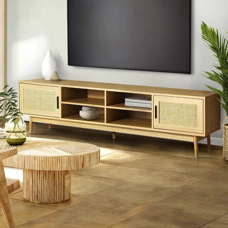 Cole Rattan-Style 180Cm Tv Cabinet For Boho-Inspired Interiors 1