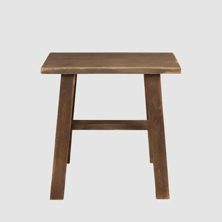 Colmar Brown Wooden Footstool With Solid Construction 1