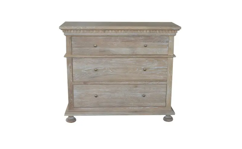 Compact Whitewash Oak French Chest 1