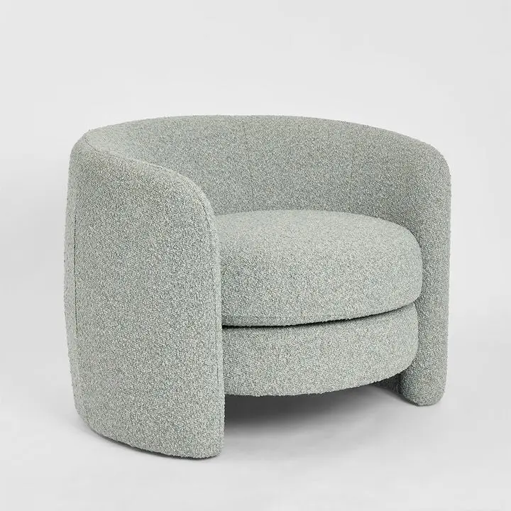 Cora Sky Blue Fabric Armchair With Wooden Legs 1