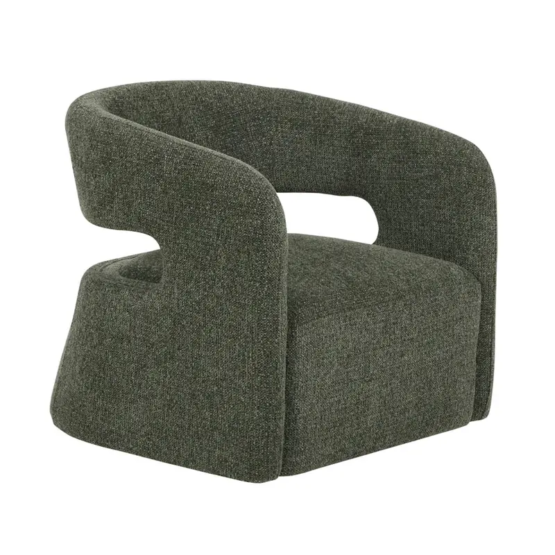 Coral Dark Green Premium Fabric Armchair 1