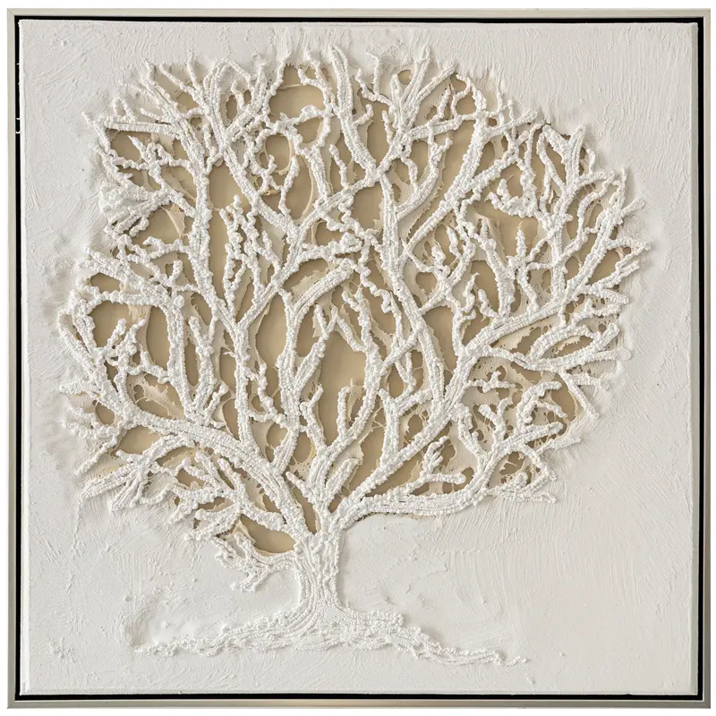 "Coral Seaweed" Art Print In Sleek Silver Frame 1