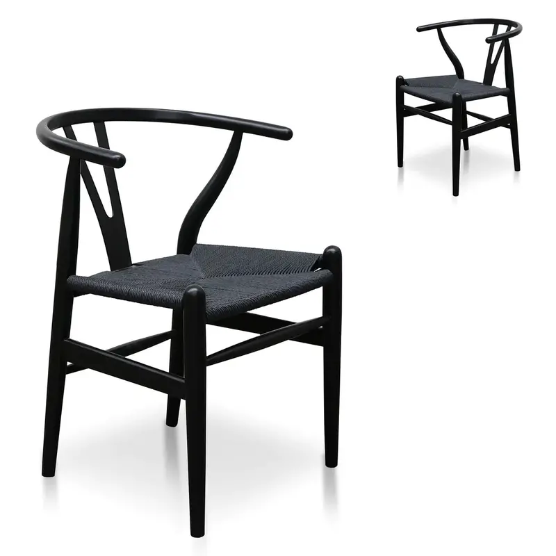 Cord Black Dining Chairs (Set Of 2) 1
