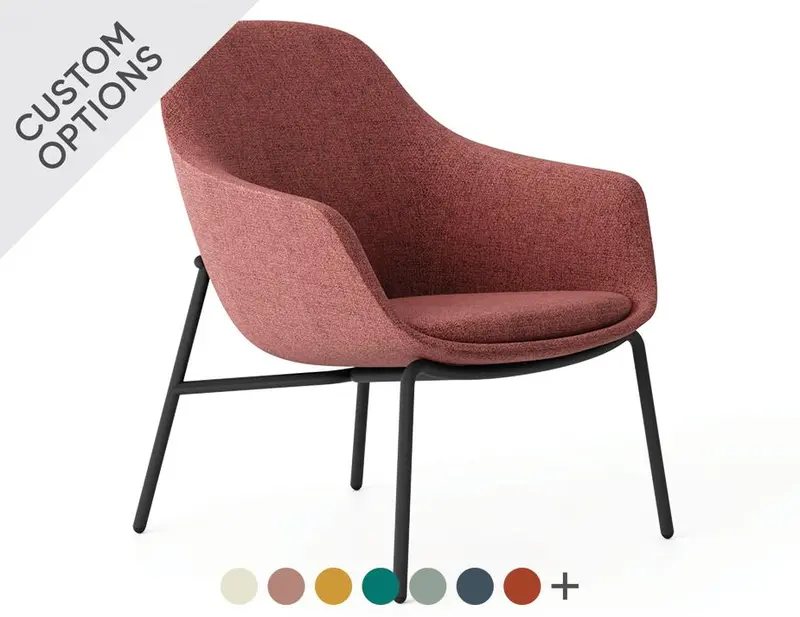 Core Lounge Chair On Four-Post Base – Modern Contract-Grade Seating 1