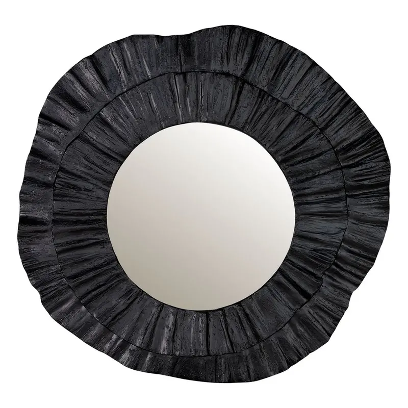 Corfu Framed Wall Mirror In Matte Black Finish 1