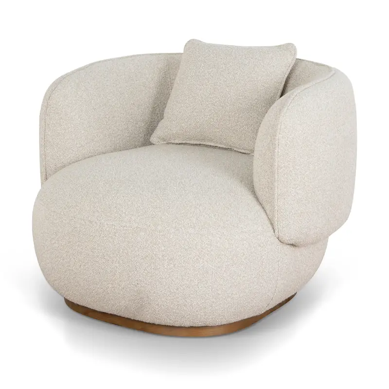 Cream Beige Upholstered Armchair – Soft Neutral Tone 1